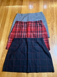 Lot Of 3 Vintage Y2K The Limited Skirts Wool Plaid Size 10 And 12 - Picture 1 of 15
