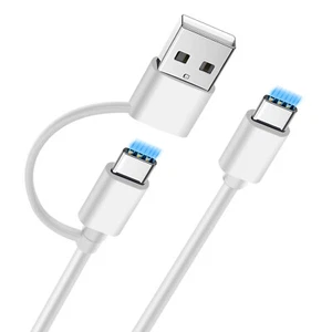 Universal 2in1 USB-A/USB-C to USB-C Fast Charge Charging Cable 3 Pcs Data Wire - Picture 1 of 20