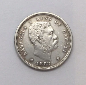 1883 Hawaii Dime King Kalakaua - Picture 1 of 6