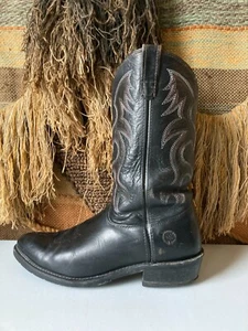 Botas vaqueras de trabajo Double H de cuero negras para hombre 3282 talla 12 B - Imagen 1 de 9
