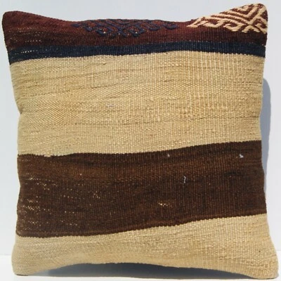 Funda de almohada artesanal inspirada en Kilim 16"x16" - Acento para el hogar hecho a mano Foto 1 de 3