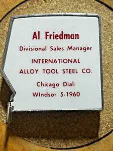 Small metal Lufkin  tape measure  AL FRIEDMAN CHICAGO INTERNATIONAL ALLOY TOOL - Picture 1 of 3