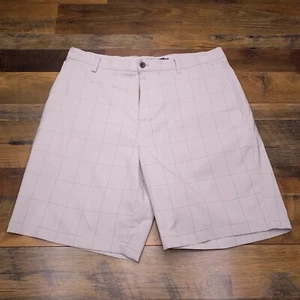 Chaps Chino Short Adult 36 White Plaid Stretch Mens - Picture 1 of 12
