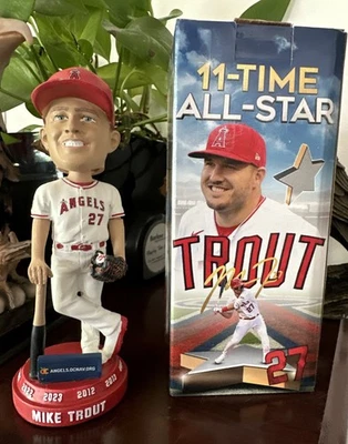New 11-Time All-Star Game MVP Mike Trout Los Angeles Angels MLB Bobblehead #27 - Image 1 of 4