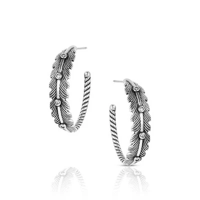 Brincos de argola Montana Silversmiths caminho emplumado - Imagem 1 de 4