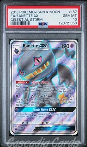PSA 10 Banette GX Full Art 157/168 Celestial Storm Pokemon - Picture 1 of 2