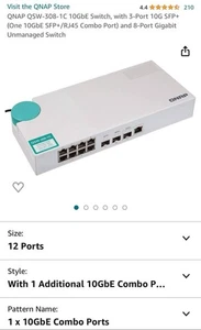 QNAP QSW-308-1C 10GbE Switch, with 3-Port 10G SFP+ (One 10GbE SFP+/RJ45 Combo - Picture 1 of 4