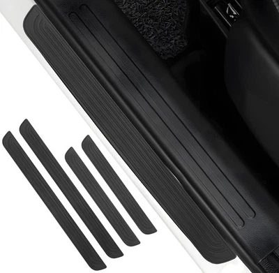 4Pcs Universal For Hyundai Car Rubber Strips Cab Door Sill Plate Protector Cover - Image 1 of 4