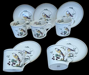 SPODE "QUEEN'S BIRD" VERY HTF MUG CUP/SAUCER SET MINT CONDITION SET OF 5!! - Picture 1 of 4
