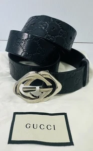 GUCCI Vintage Gürtelschnalle Made In Italy Ledergürtel 110-44 - Bild 1 von 16