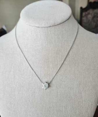 ¡HERMOSO! COLLAR SOLITARIO PLATINO NATURAL ENORME 1.39ct DIAMANTE BUSTO ESTELAR $4800 Foto 1 de 4