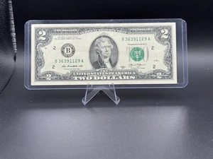 💵 2013 $2 Bill B36391129A • Crisp Jefferson Note • New York District 💎 - Picture 1 of 2
