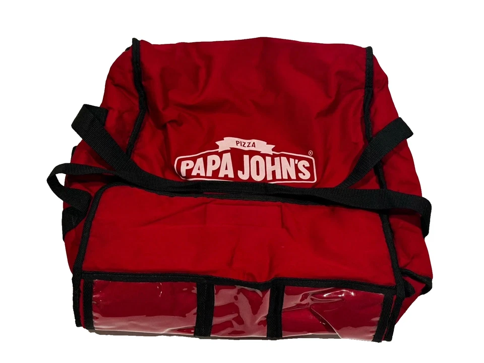 Официальная термоизолированная большая красная сумка для доставки пиццы Papa John's - Изображение 1 из 4
