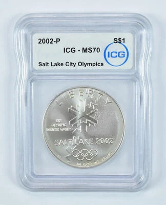 2002-P Winter Olympics Commemorative Silver Dollar MS70 ICG - Image 1 of 4