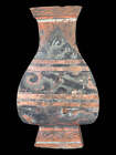 Pot en forme de poire peint poterie grise dynastie Han