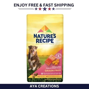 Nature's Recipe Grain Free Salmon Sweet Potato & Pumpkin Recipe Dry Dog 4 lb Bag - Picture 1 of 9