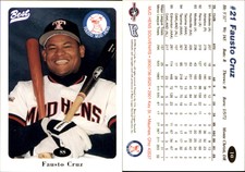 Fausto Cruz 1996 Best Toledo Mud Hens #10 Card *AutographDen*