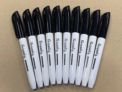 Black Ink Bold Point Tip Permanent Marker Pens CD DVD Markers - Pack of 5 or 10