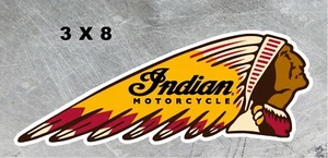 Vintage Indian Motorcycle Chief Laminated Vinyl Decal 3" x 8" - Picture 1 of 2