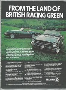 Anuncio TRIUMPH 1975, TR6 y Spitfire, verde de carreras británico - Imagen 1 de 3