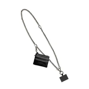 Sac à main téléphone Clip & Go bandoulière chaîne sangle pochette zippée métal armé - Photo 1 sur 10