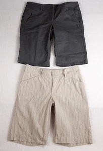 Ann Taylor Marisa Lee Women's Bermuda Shorts Lot Size 8 Gray Pinstripe Stretch - Picture 1 of 18