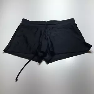 NWT Black Swim Shorts Boyshort Drawstring Waist Lined Quick Dry Womens Sz Medium - Picture 1 of 10