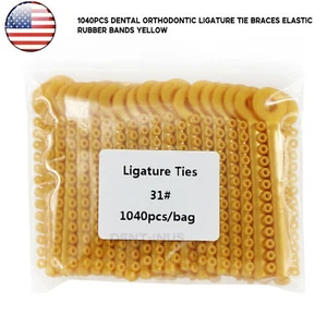 EE. UU. 1040 un. abrazaderas de ligadura de ortodoncia dental bandas elásticas de goma amarillas - Imagen 1 de 9