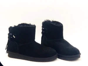 Koolaburra by UGG Größe 7 Damen-Stiefeletten schwarz Wildleder fellartig gefüttert Quaste - Bild 1 von 15