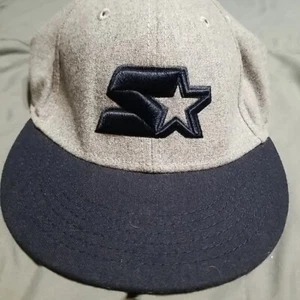 Vintage Starter Wool Blend Star Logo Navy Blue Grey Snapback Hat Cap - Picture 1 of 4