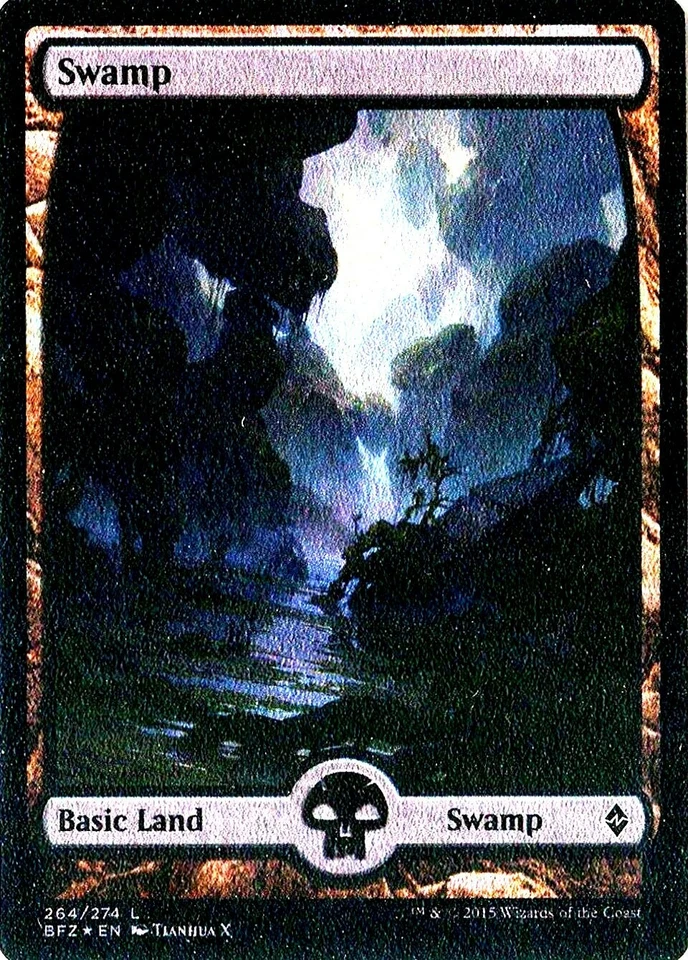 MTG - Battle for Zendikar - Swamp #264 - Full Art - Foil - Various conditions - Image 1 of 1