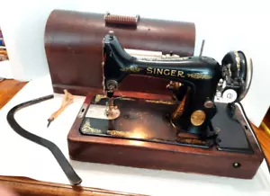 Vintage Singer Sewing Machine 99? Bentwood Wood Case With Key And Knee Bar - Picture 1 of 23