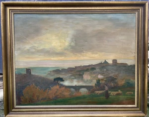 Gemälde Landschaft mit Schafen - Picture 1 of 7