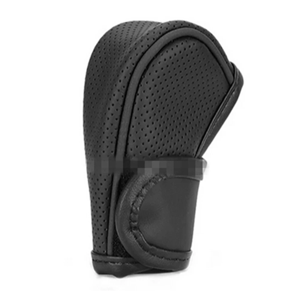 Car Gear Shift Knob Cover Genuine Leather Breathable Shifter Sleeve Protector - Image 1 of 4