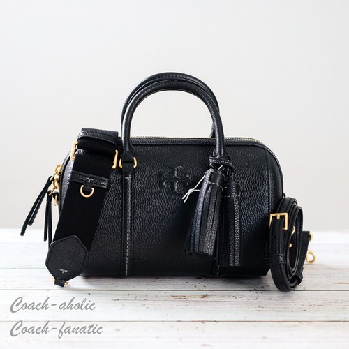 Borsa a tracolla Tory Burch 146449 Thea Mini in pelle nera nuova con etichetta