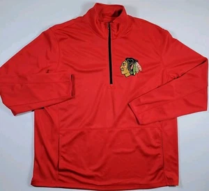 Chicago Blackhawks Men's Size 2XL Red 1/4 Zip Track Jacket NHL    - Picture 1 of 8