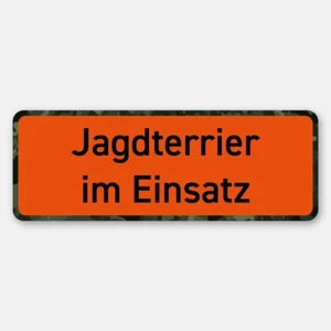 Auto-Magnetschild „Jagdterrier im Einsatz“ Jagdschilder - Bild 1 von 3
