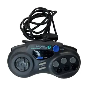 SG Propad 6 Interact Sega Genesis 6 Button Controller Black SV-439 Untested - Picture 1 of 8