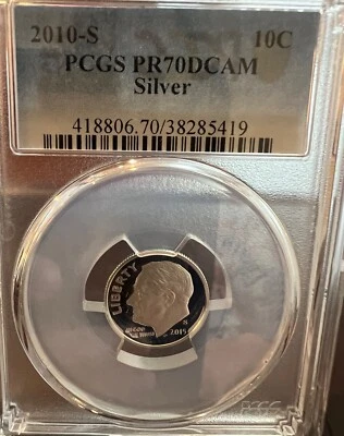 2010-S   SILVER Roosevelt Dime PR70 DCAM PCGS - Image 1 of 2