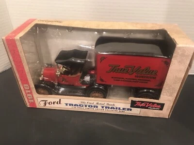 Ertl Ford 1918 Tractor Trailer-True Value Hardware-Bank-Limited Edition - Image 1 of 3