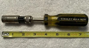 Destornillador de tuerca vintage STANLEY HEX-A-MATIC 66-525 ajustable hecho en EE. UU. usado - Imagen 1 de 6