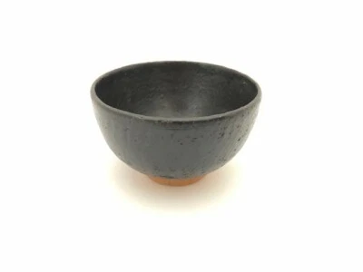 Ceremonia del té japonés Chawan tazón de té esmalte negro Kyotoware Matcha Chado Sado Foto 1 de 4