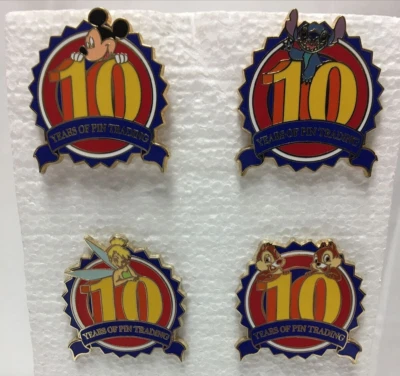 WDW DLR Booster Collection Disney Pin Trading 10th Anniversary Set of 4 Pins  - Image 1 of 4