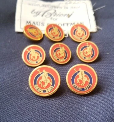 Brioni Roma Red enamel set 15mm, 20mm Gold Blazer Suit Jacket Replacement Button - Image 1 of 4