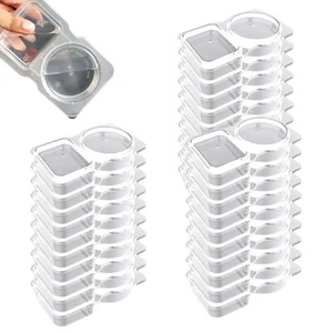 Double Compartment Condiment Container with Lids for Sauce Sampling Travel Snack - Picture 1 of 12