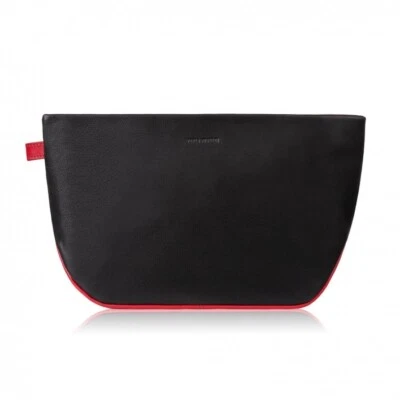 Damen-Reise-Kosmetiktasche aus Leder mit roten Elementen Paolo Peruzzi AY-13-BL - Bild 1 von 4