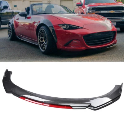 Front Bumper Lip Spoiler Splitter Carbon fiber Look for Mazda MX-5 Miata 06-2022 - Image 1 of 4