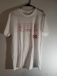 Next Level Bekleidung Shirt Herren mittelweiß T-Shirt Essen Schlaf Code Programmierer - Bild 1 von 5