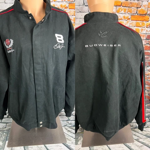 Chase Authentics Mens XL Nascar Dale Earnhardt Jr Budweiser Button Jacket #8 Cover