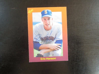 1989 Classic Travel # 145 Eric Hanson Autograph Signed Card (B2 Seattle Mariners - Image 1 of 2